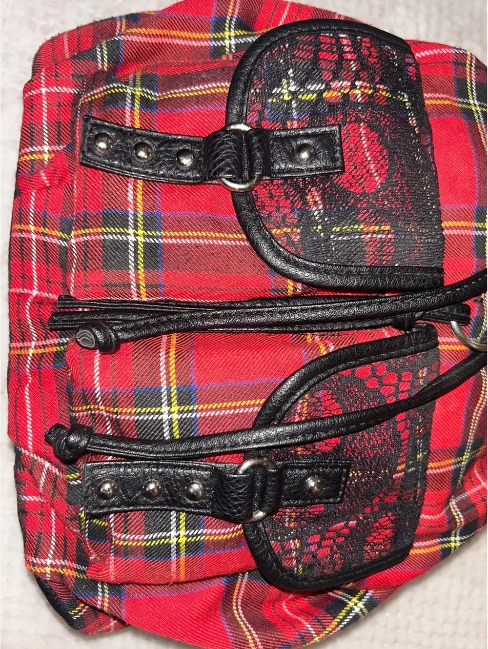Red & Black Plaid Backpack